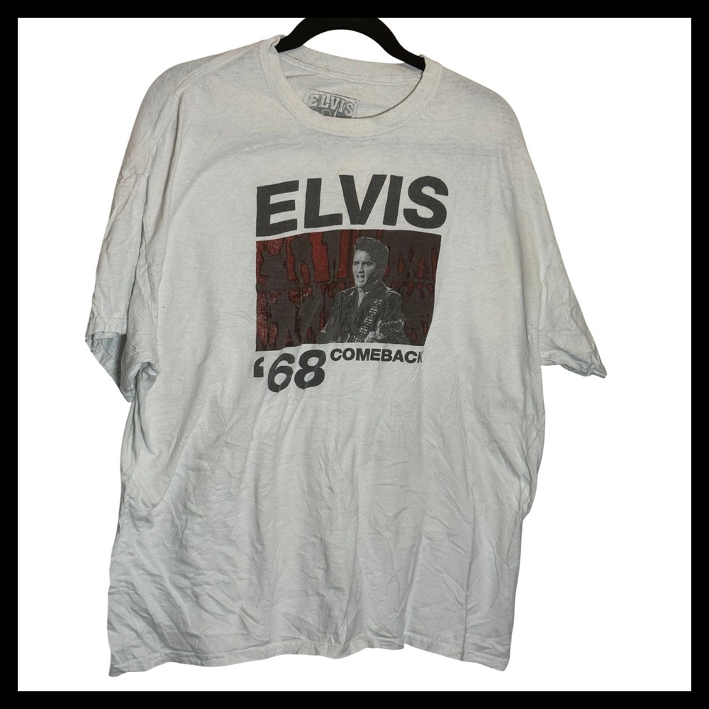 Elvis Presley 68 Comeback Special Graphic T-Shirt Gray Large